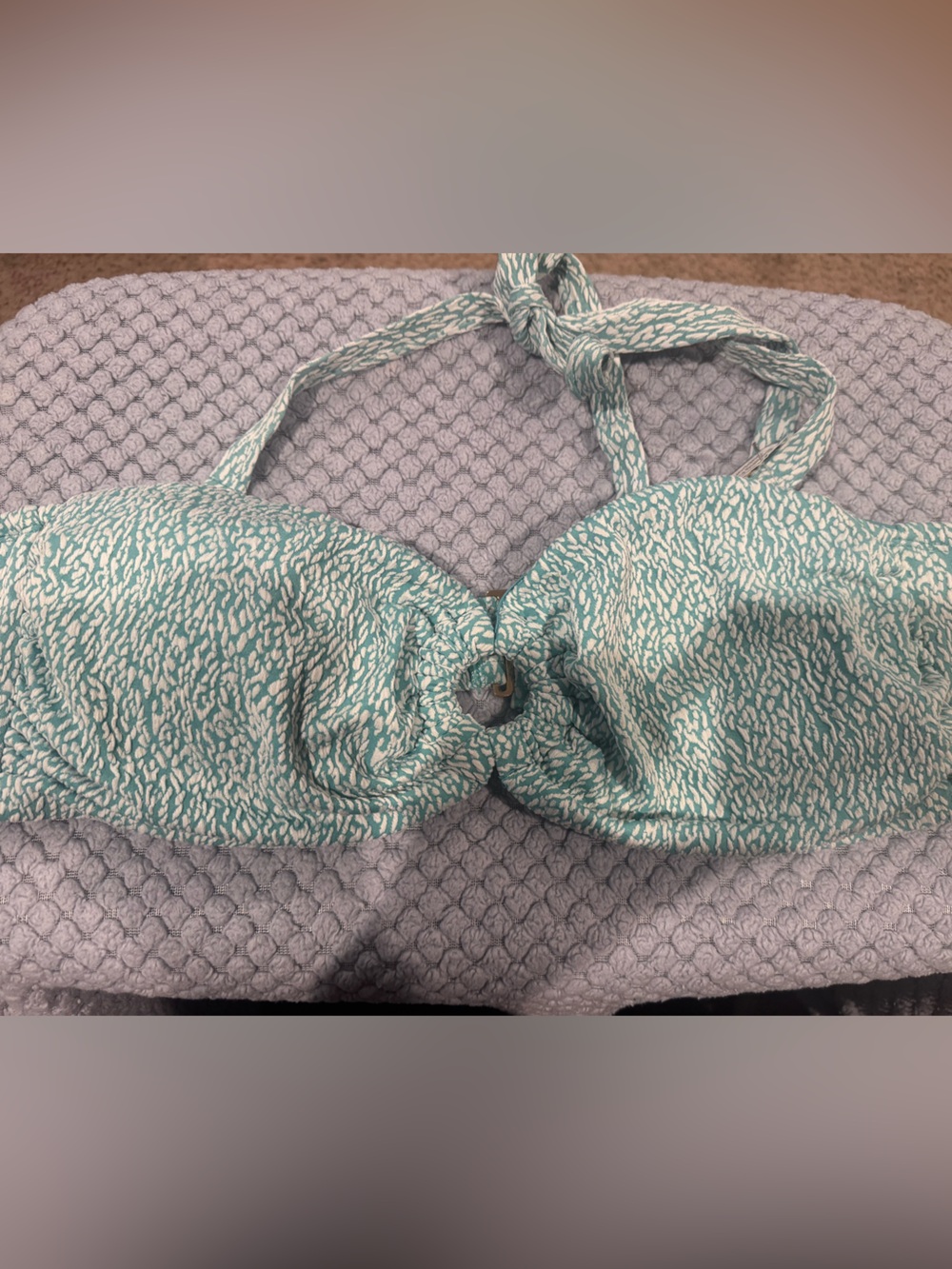 Time and Tru Mint Green and White 2 piece swim suit
